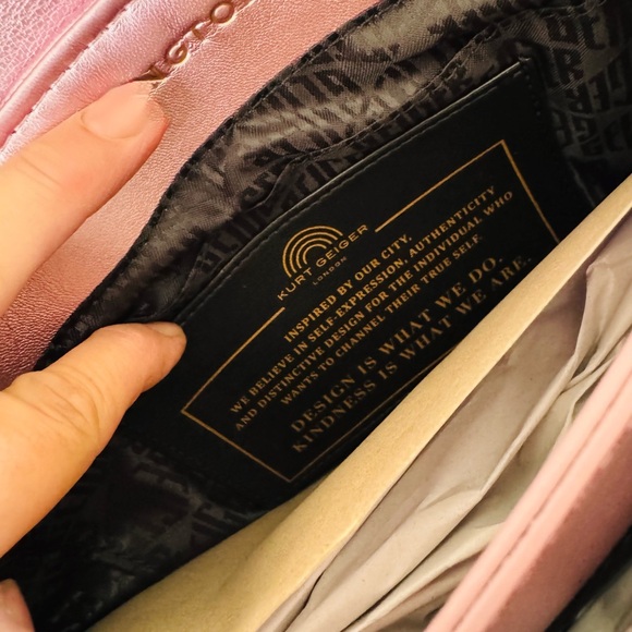 KURT GEIGER LONDON, The Kensington “ NWT Pink Quilted Shoulder Bag - Picture 11 of 17